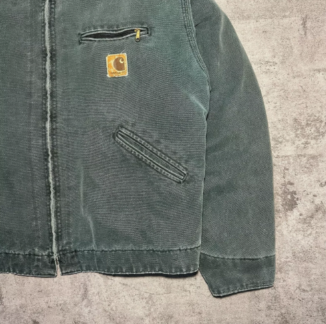 J43 HTG Carhartt Detroit Jacket medium vintage hunter green/blue boxy rare J97.