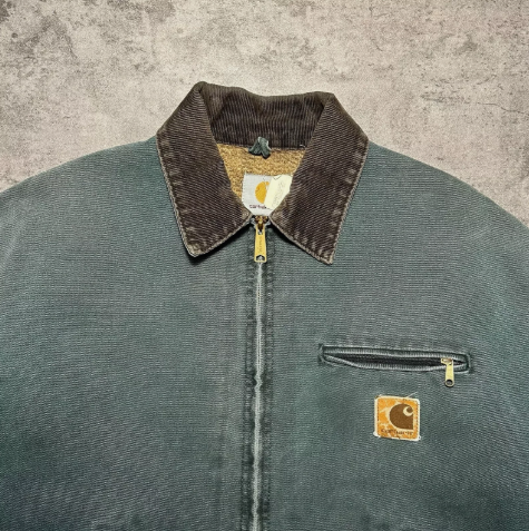 J43 HTG Carhartt Detroit Jacket medium vintage hunter green/blue boxy rare J97.
