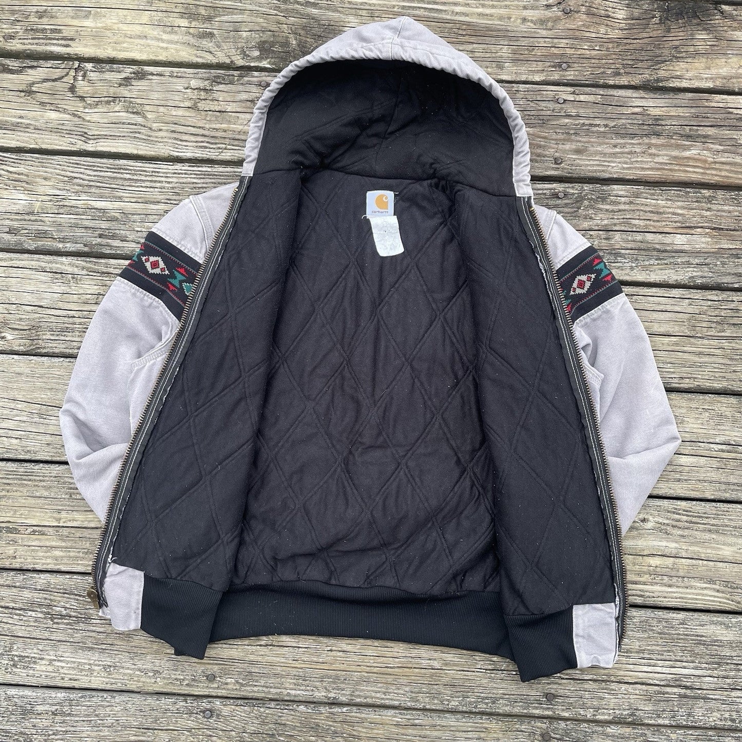 vintage carhartt j79 cmt aztec active jacket in cement size large