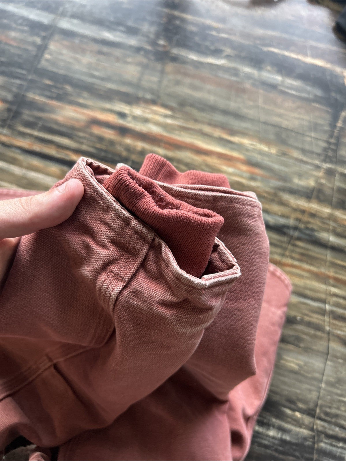 Vintage Carhartt WJ141 VRS rust red Jacket Sherpa Lined Hooded Womens Small RARE