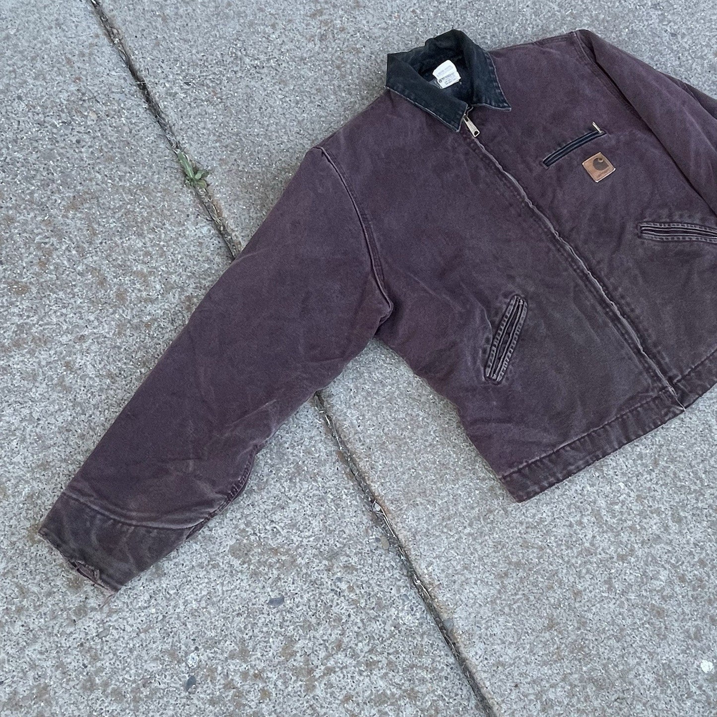 Carhartt Detroit J97 Brg Wine Burgundy Purple Vintage Faded Jacket Coat XL USA