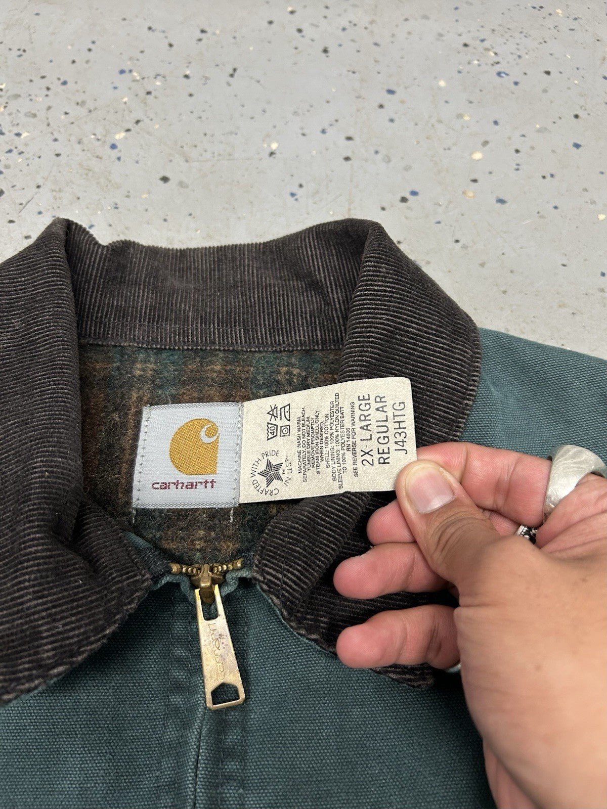 VTG Detroit Carhartt Jacket- Hunter Green- Size 2X-Large
