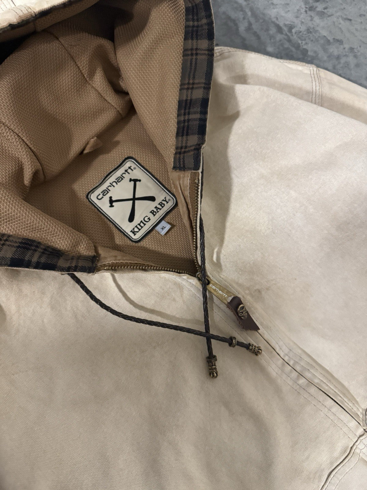 Vintage Carhartt X King Baby Active Jacket Canvas Metal Size Large Chrome