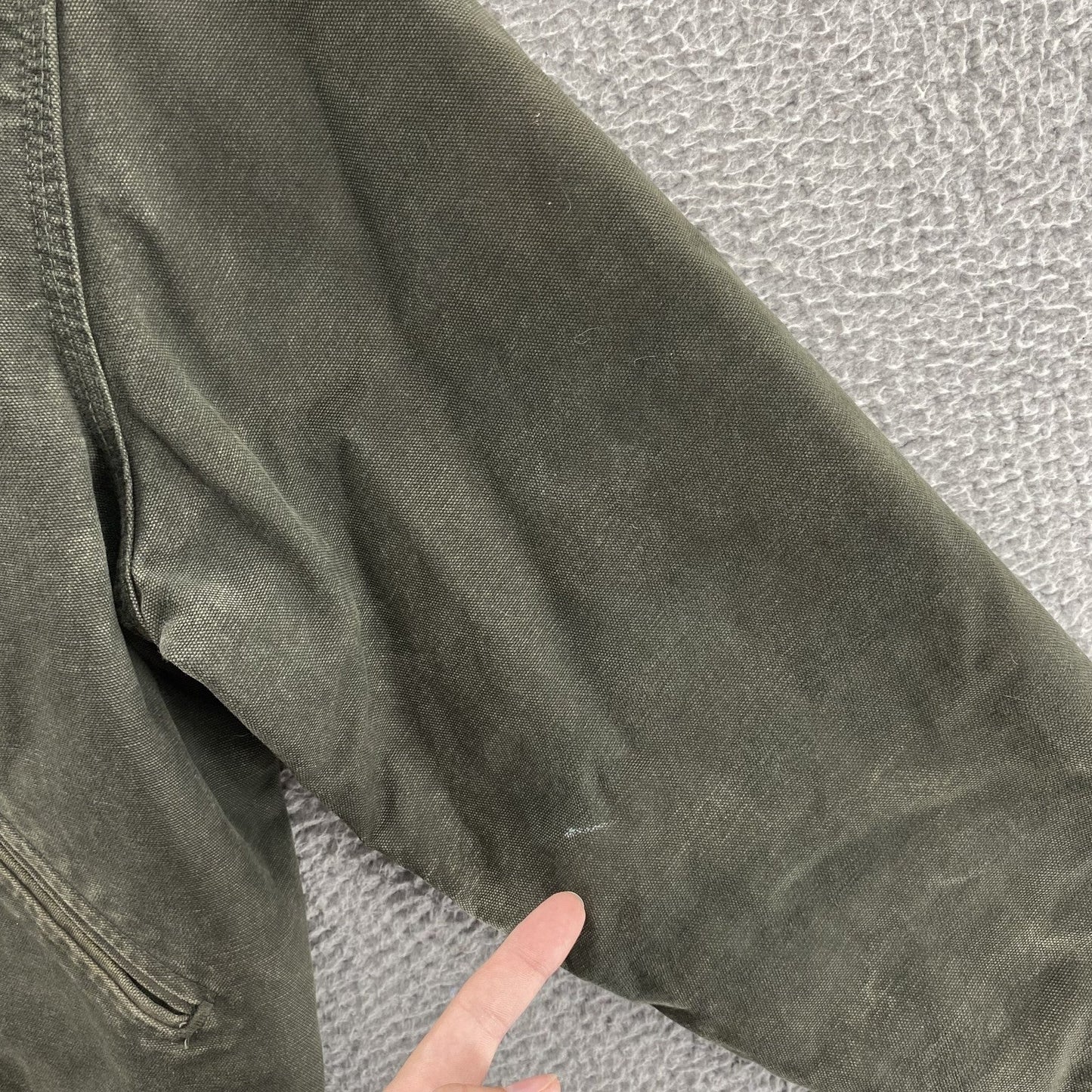 VINTAGE Carhartt Jacket Mens Large Green Detroit J97 MOS Blanket Duck Canvas 90s