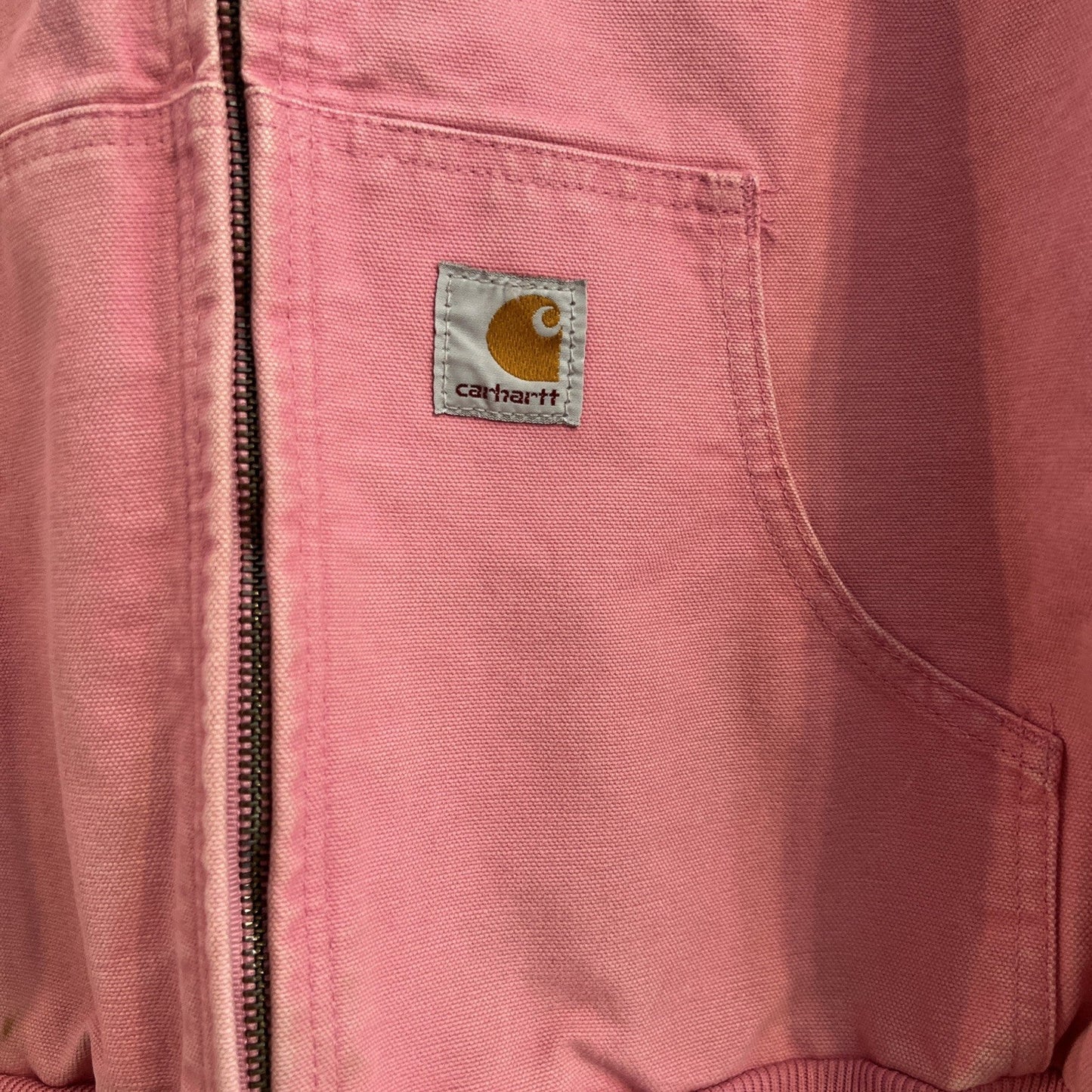 Carhartt Active Jacket Quilt Lined Women’s L WJ130 PKR Pink Rose Hooded Canvas