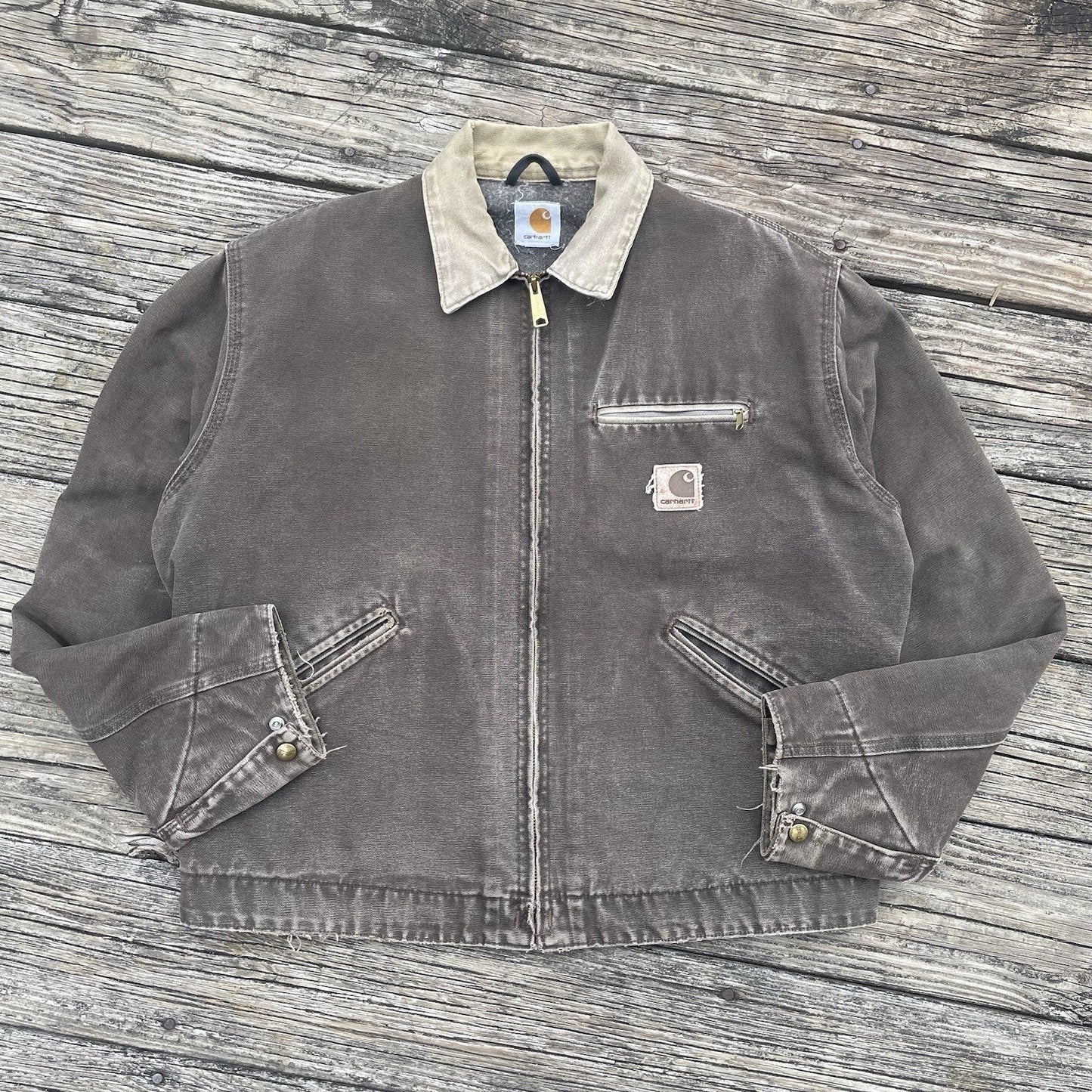 vintage carhartt j97 tmb sandstone detroit jacket in timber size large
