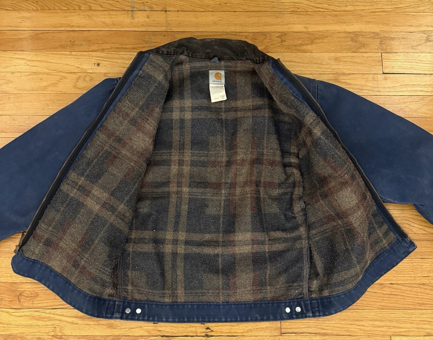 Carhartt Detroit Jacket Vintage Blanket-Lined J65 BLU Blue USA Medium M RARE