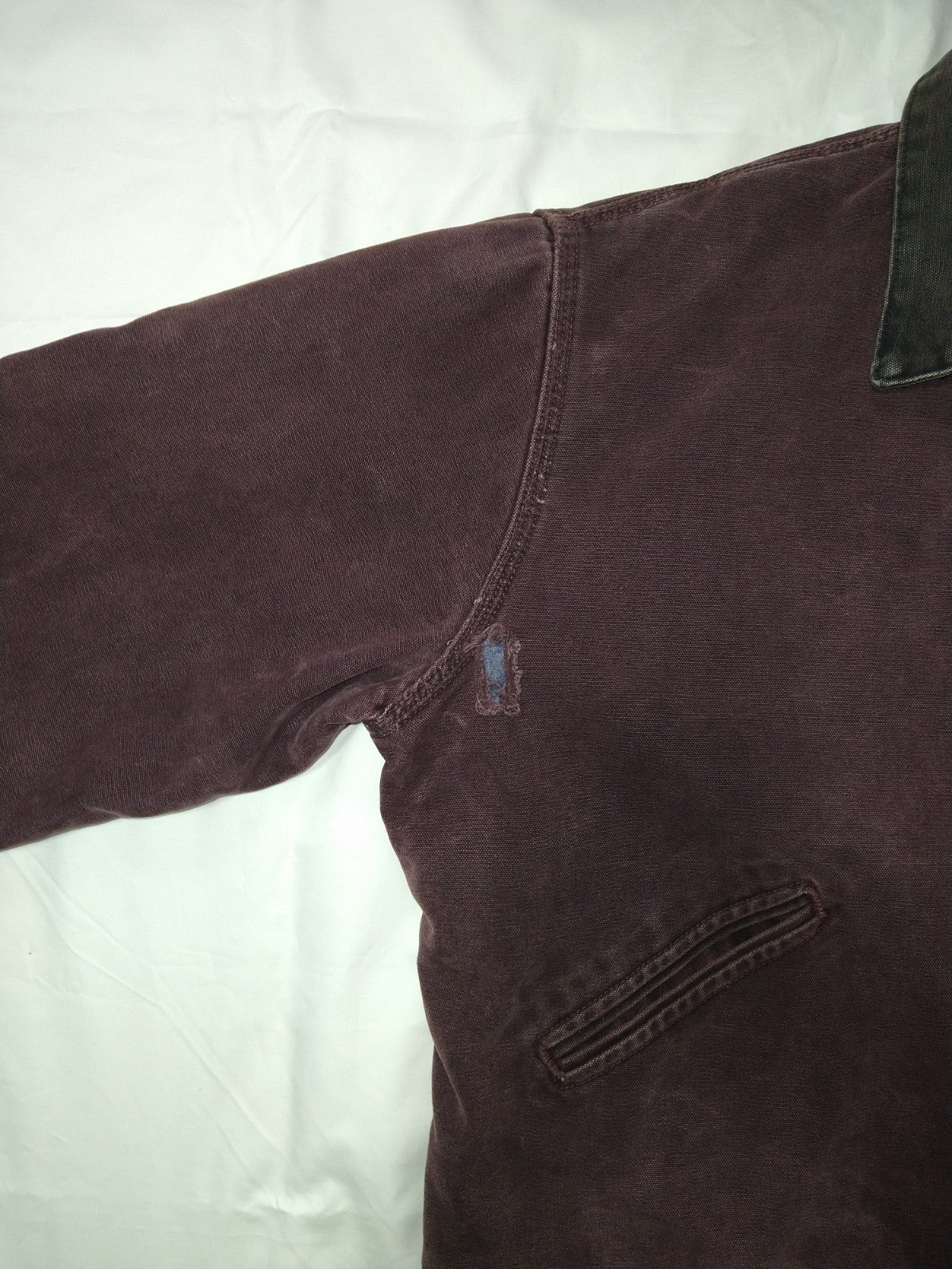 Carhartt Detroit Jacket J97 BRG Burgundy Size L Reg. Blanket Lined USA Made VTG