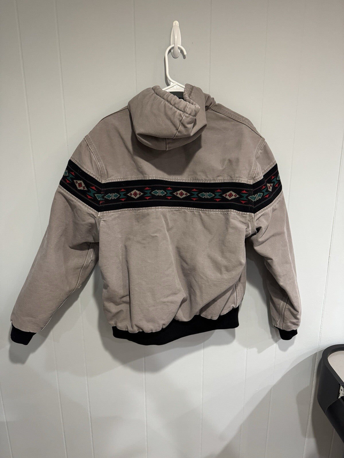 Vintage 90s Grey Aztec Carhartt Jacket Size M J78