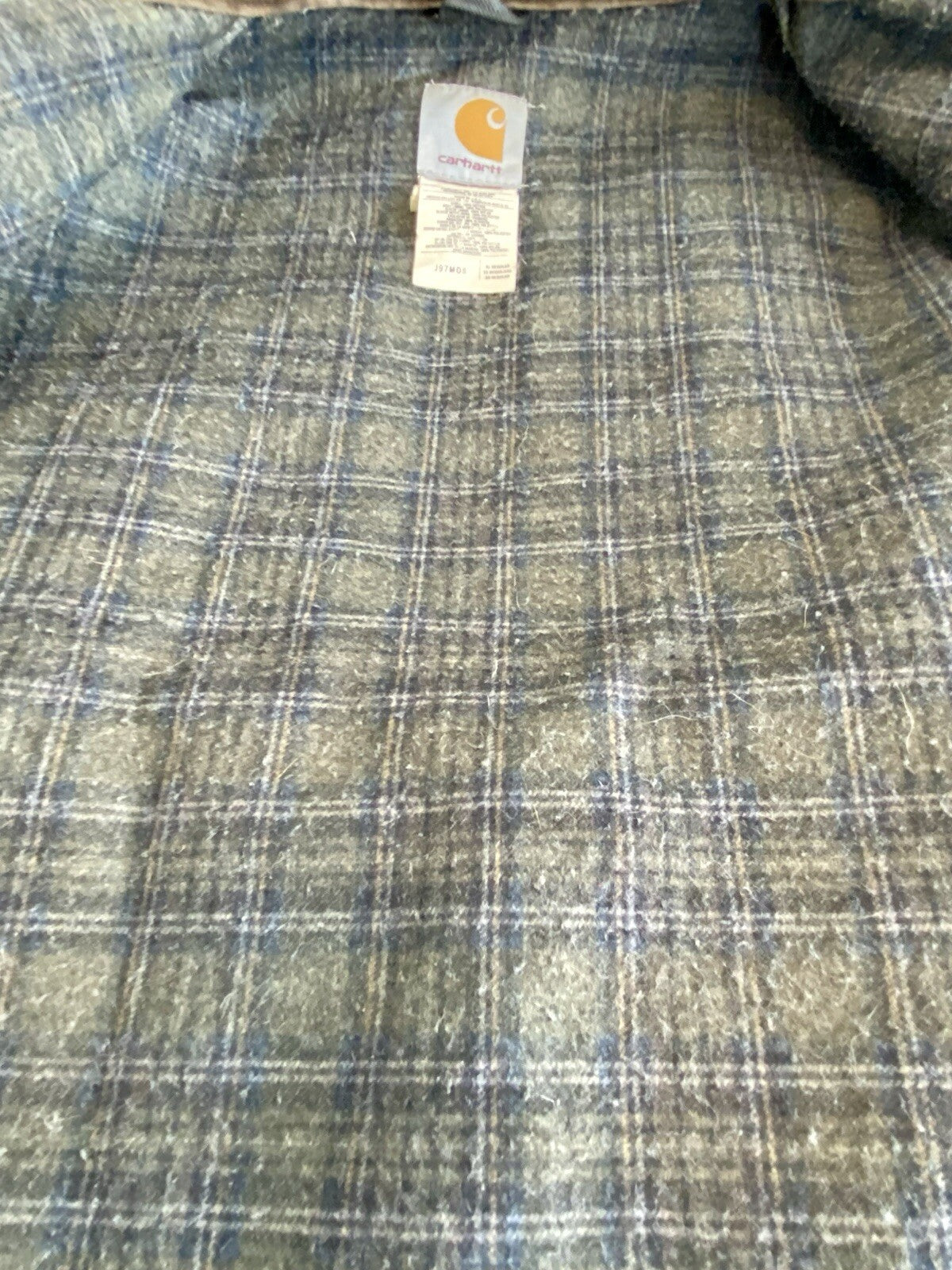 VTG Carhartt Detroit Blanket-Lined Jacket # J97 MOS Moss Green, Men’s Size XL.