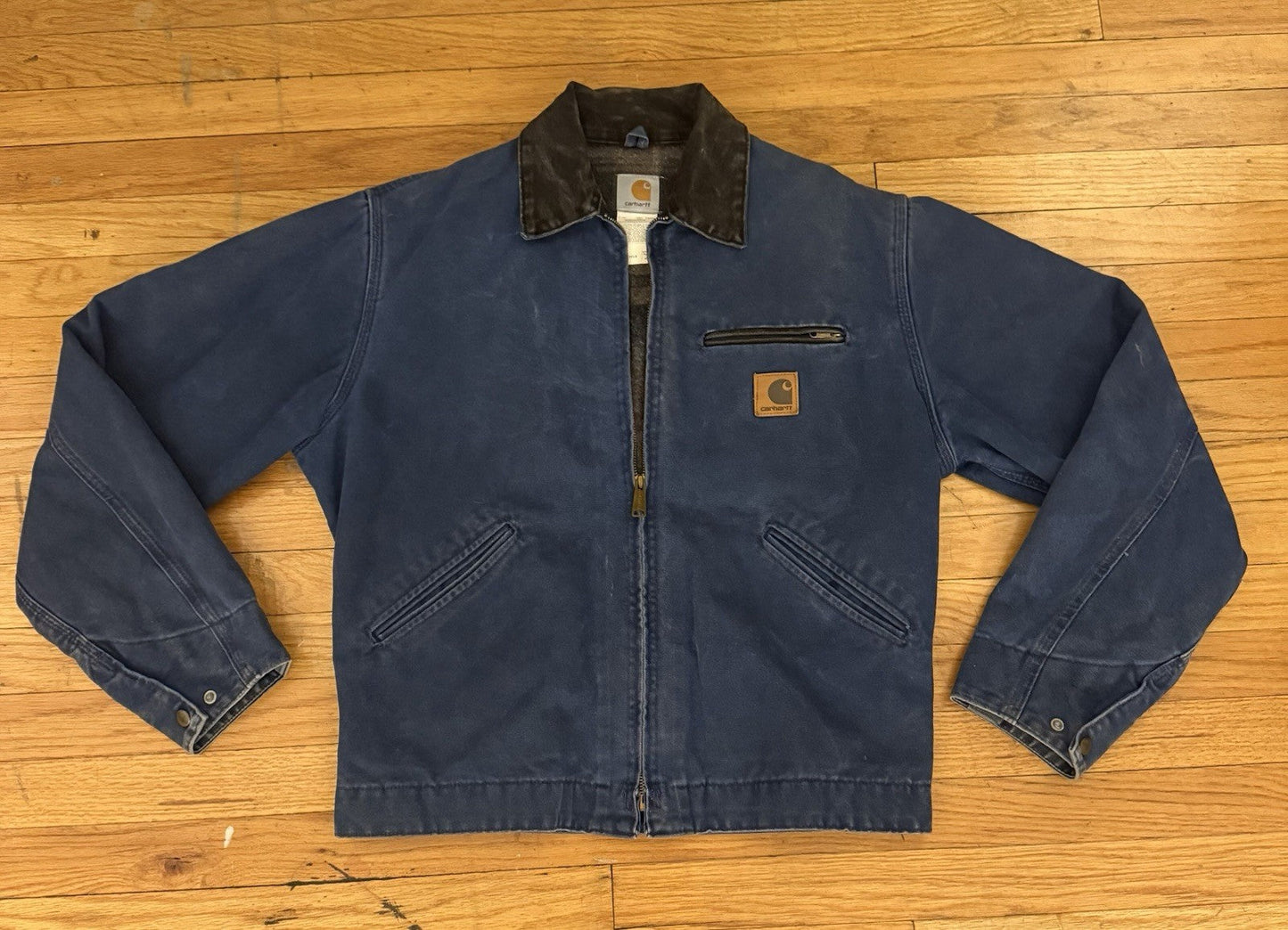 Carhartt Detroit Jacket Vintage Blanket-Lined J65 BLU Blue USA Medium M RARE