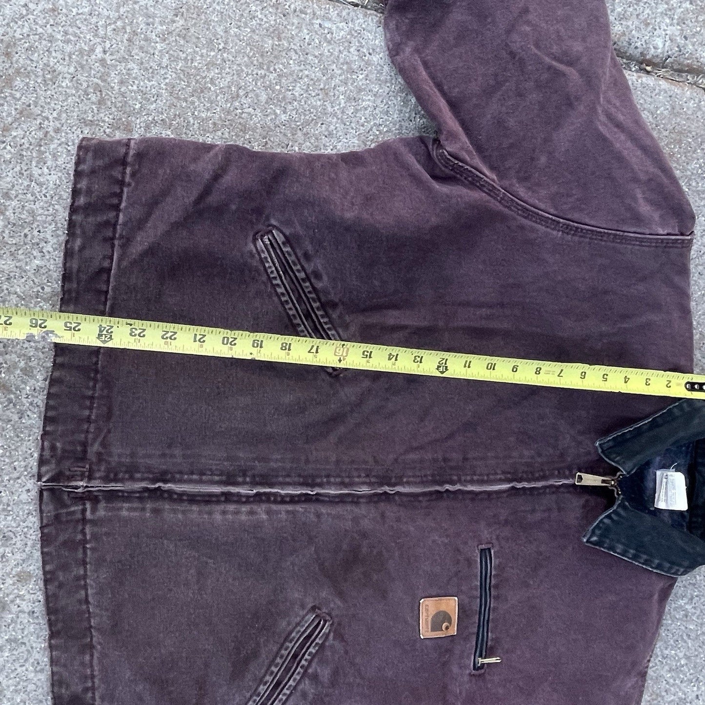 Carhartt Detroit J97 Brg Wine Burgundy Purple Vintage Faded Jacket Coat XL USA