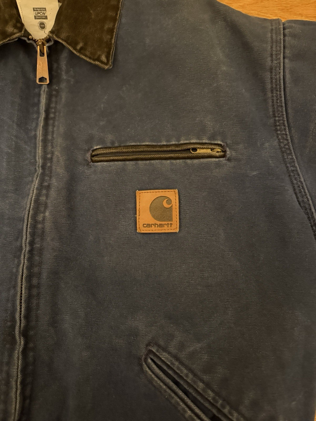 Carhartt Detroit Jacket Vintage Blanket-Lined J65 BLU Blue USA Medium M RARE