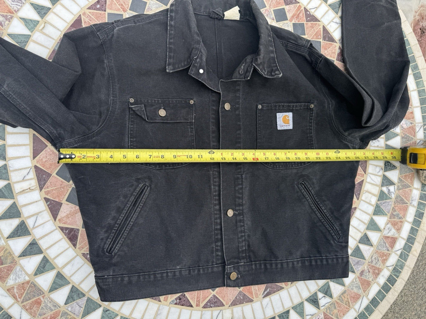 VTG Carhartt JU1005 Large Unlined Black Chore Jacket ~ blk detroit l coat