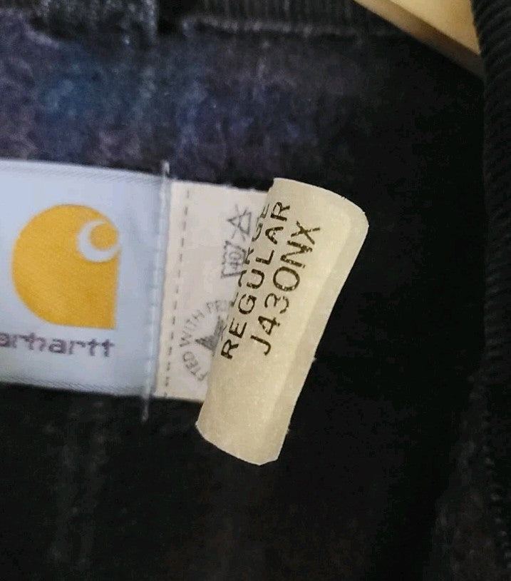 Vintage Carhartt J43 ONX Onyx Black Sandstone Detroit Jacket sz XL Blanket Lined