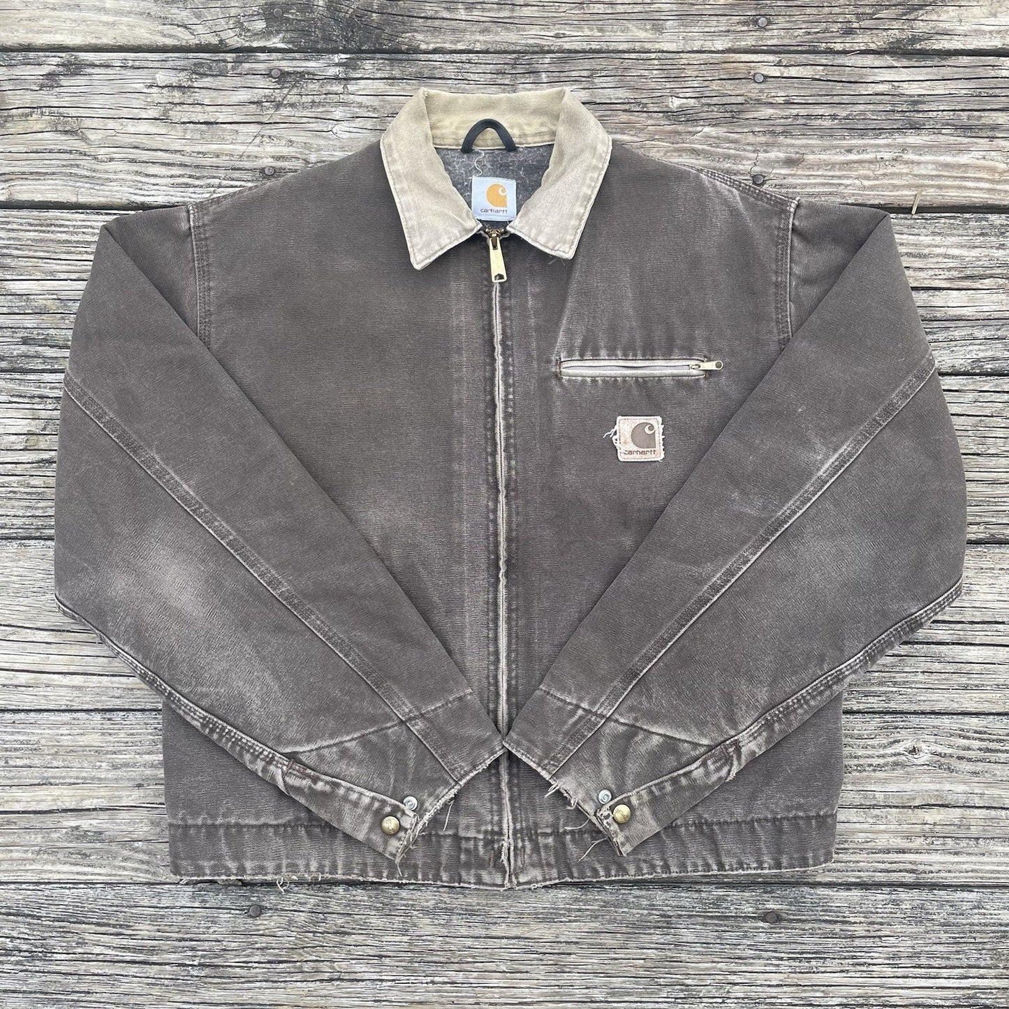 vintage carhartt j97 tmb sandstone detroit jacket in timber size large