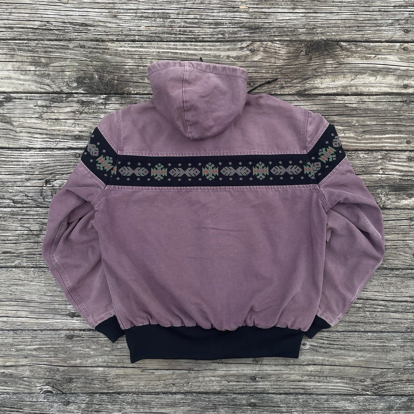 vintage carhartt jr0057 aztec active jacket in damson size medium