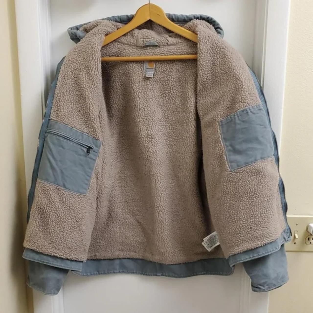 Carhartt blue Sherpa Lined Canvas Jacket