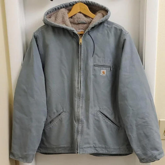 Carhartt blue Sherpa Lined Canvas Jacket