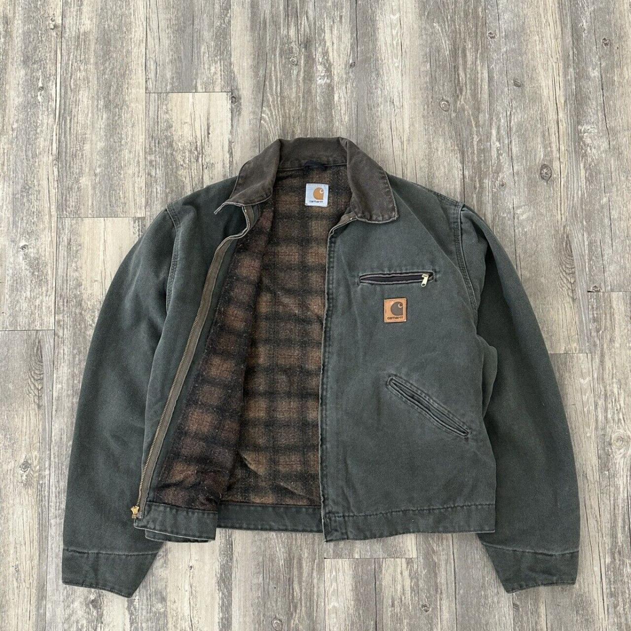 Carhartt Men's Grey and Green Jacket