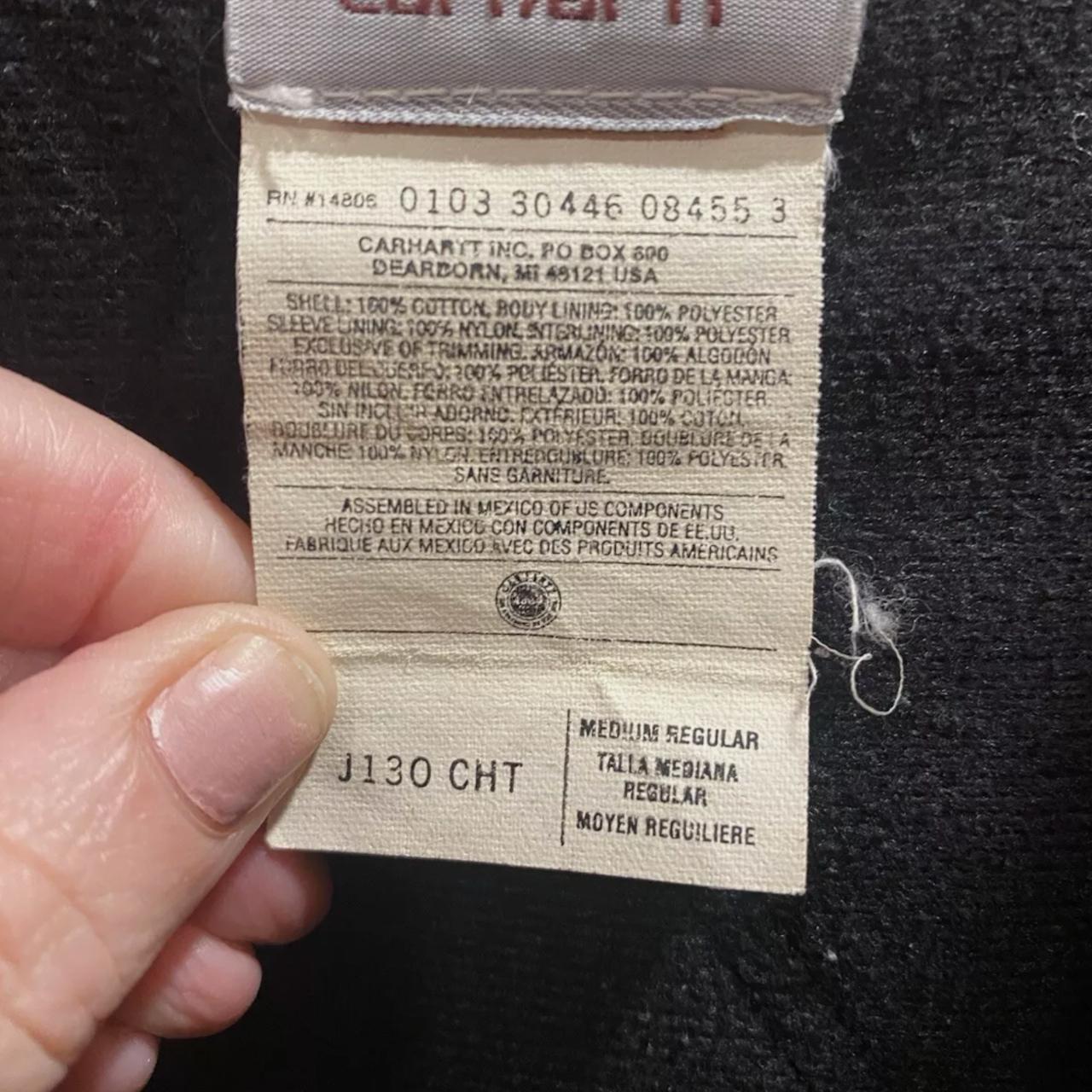 Vintage Carhartt Hooded Jacket Mens Medium Distressed Faded Quilted Tan