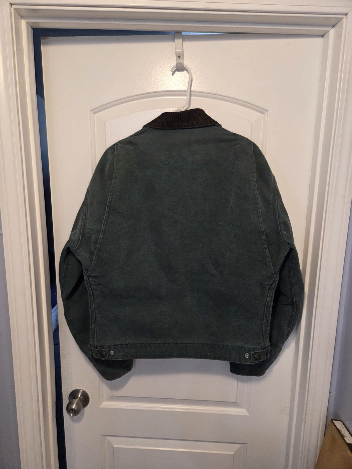 Vintage Carhartt Detroit Jacket J43 HTG Mens L Green Plaid Lined Y2K