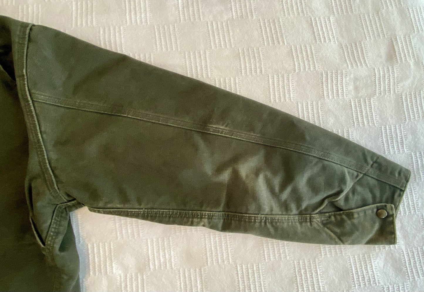 VTG Carhartt Detroit Blanket-Lined Jacket # J97 MOS Moss Green, Men’s Size XL.