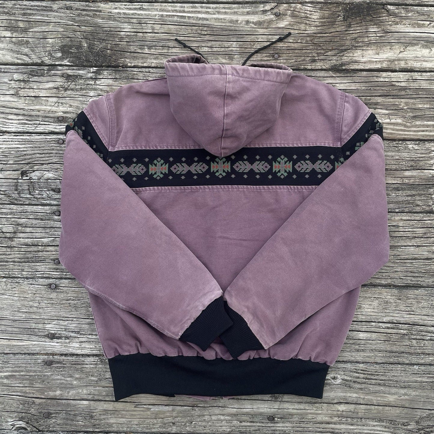 vintage carhartt jr0057 aztec active jacket in damson size medium