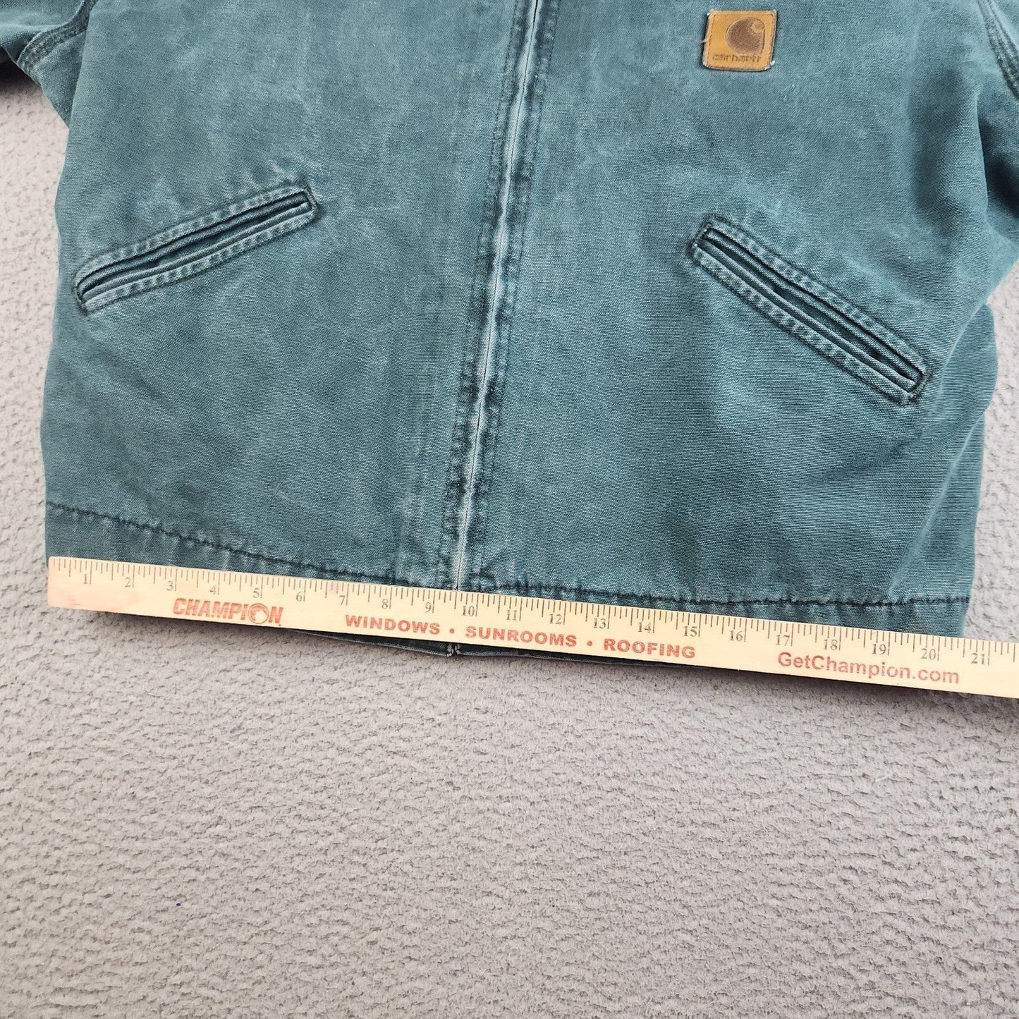 VTG Carhartt Detroit Jacket J43 HTG Hunter Green Large Regular USA Union 1998