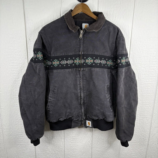 Vintage Carhartt Quilted Santa Fe Southwest Jacket “Black Aztec” JQ0405