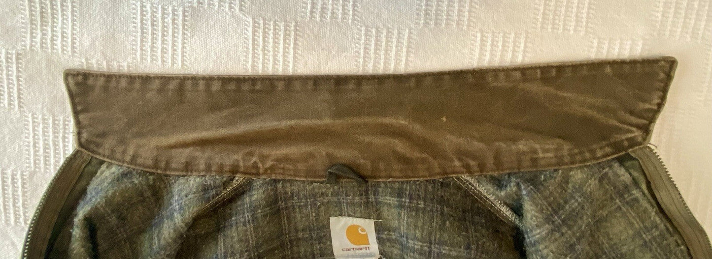 VTG Carhartt Detroit Blanket-Lined Jacket # J97 MOS Moss Green, Men’s Size XL.