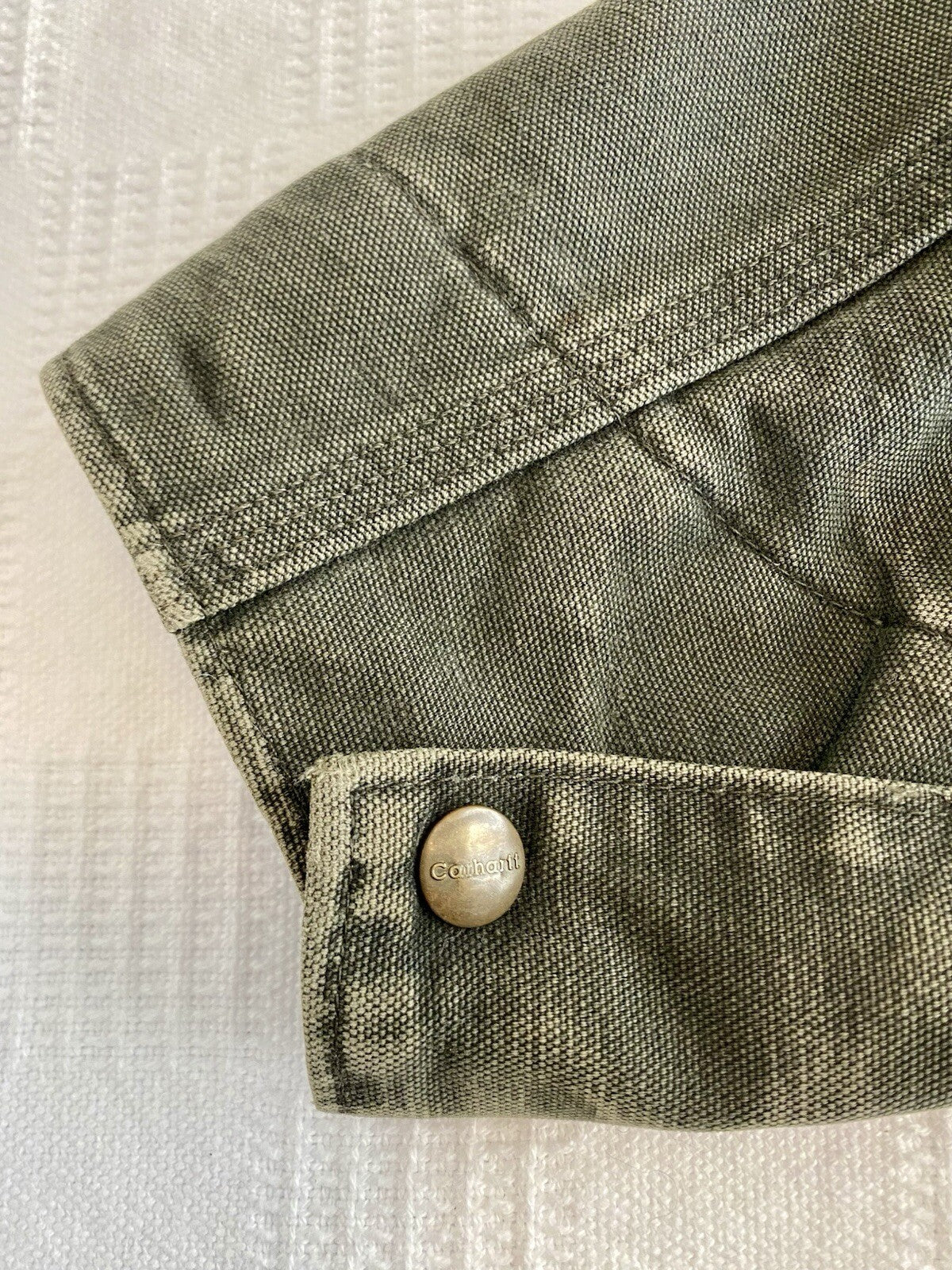 VTG Carhartt Detroit Blanket-Lined Jacket # J97 MOS Moss Green, Men’s Size XL.