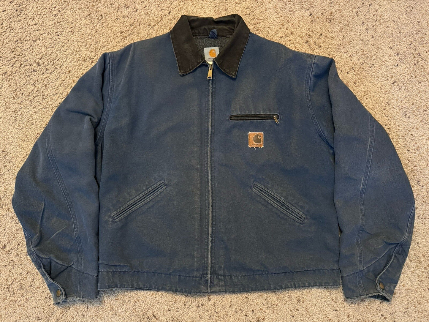 Vintage Carhartt J65 BLU Detroit Jacket blue Size XL RARE Blanket Lined