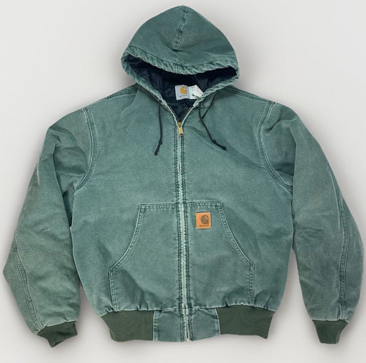 Vintage 90s Carhartt JQ294 Jacket Mens Medium Aspen Green Quilt Lining 1996 USA
