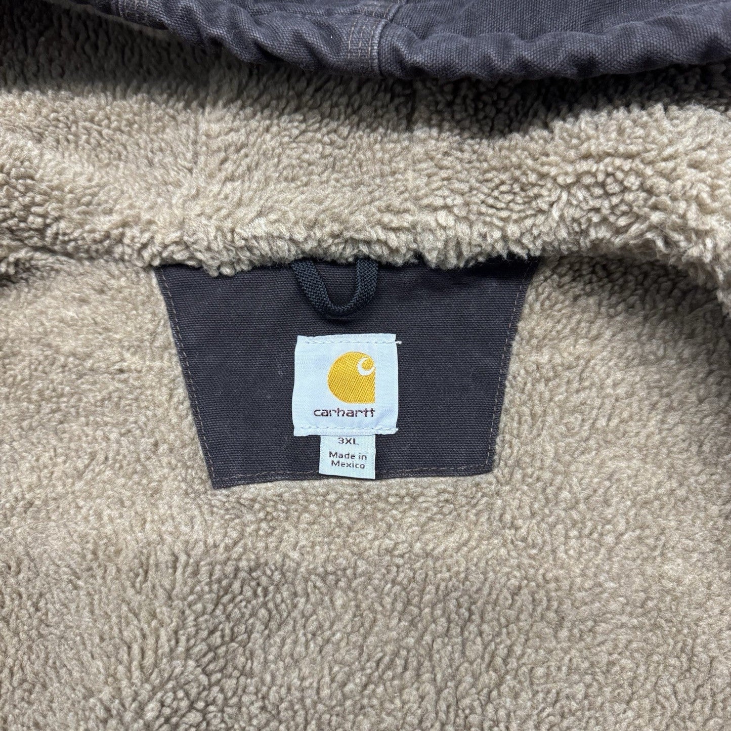 New Vintage Carhartt Detroit Sherpa Lined Hooded Brown Duck Jacket Size 3XL