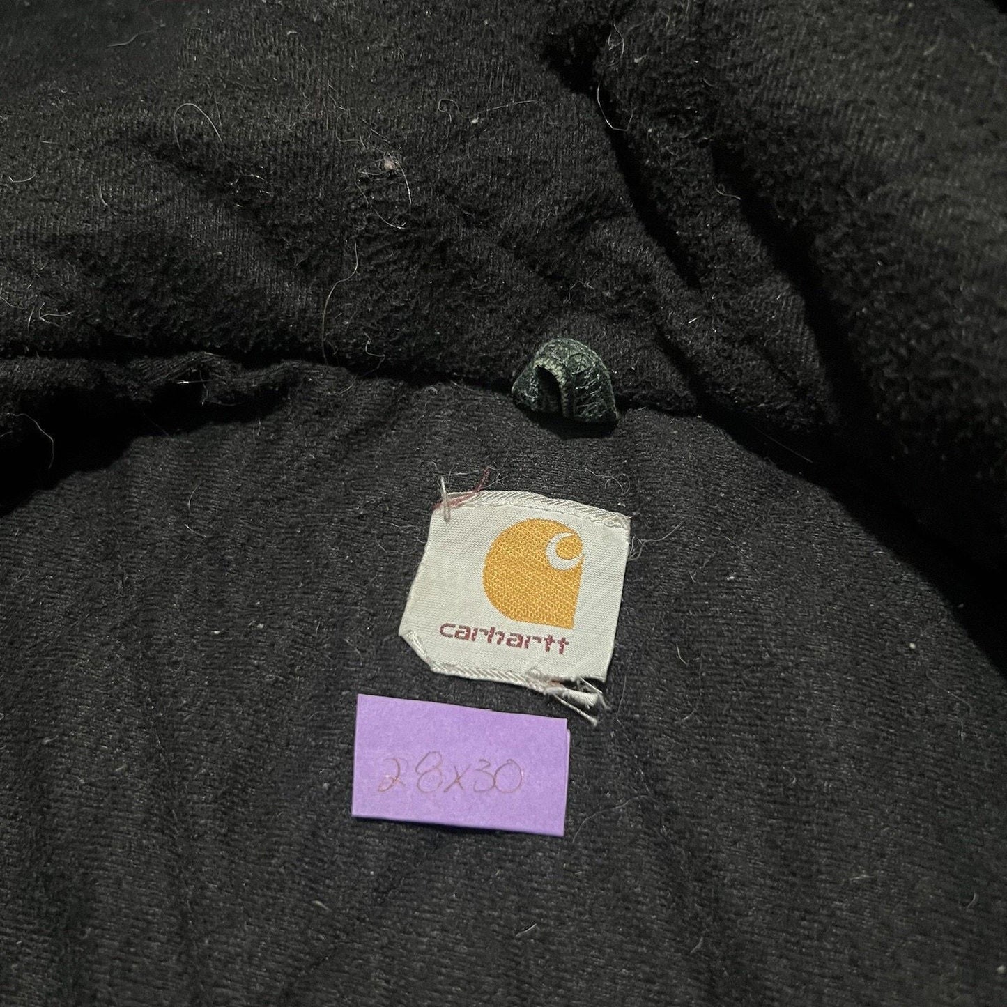 VTG Carhartt J68 Sun Faded Spruce Green Full Zip Hooded Fleece Lined Jacket XL