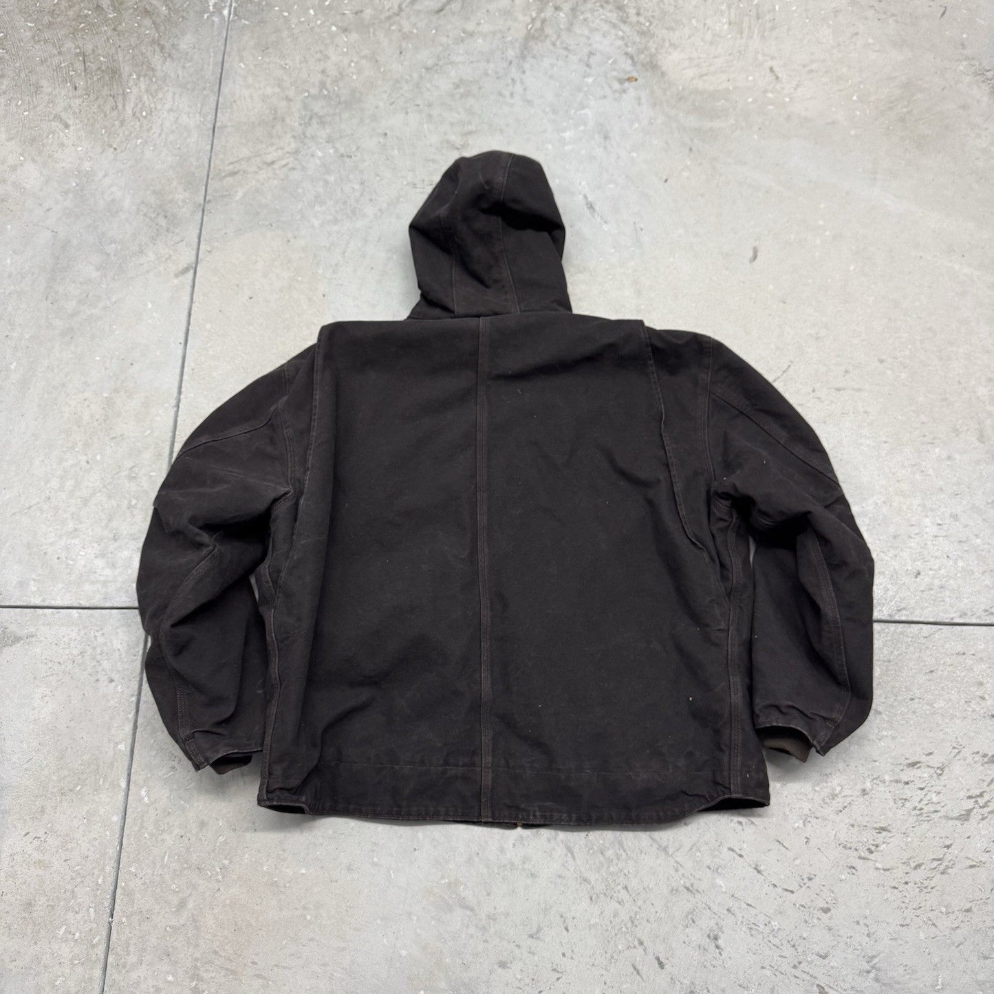 New Vintage Carhartt Detroit Sherpa Lined Hooded Brown Duck Jacket Size 3XL