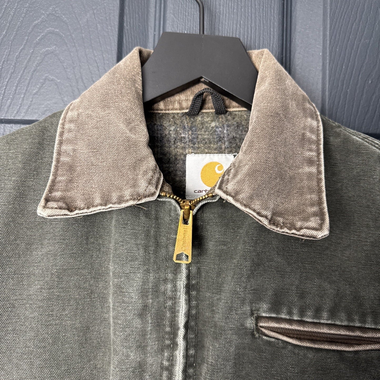 Carhartt J97 MOS Vintage Made In USA Green Blanket Lined Detroit Jacket Men’s S