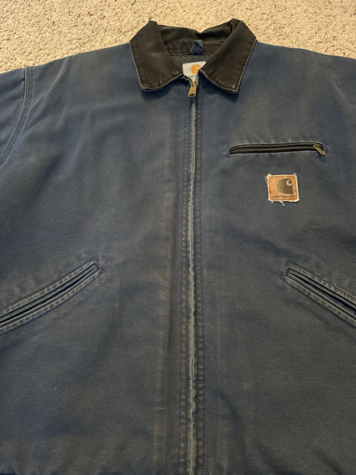 Vintage Carhartt J65 BLU Detroit Jacket blue Size XL RARE Blanket Lined