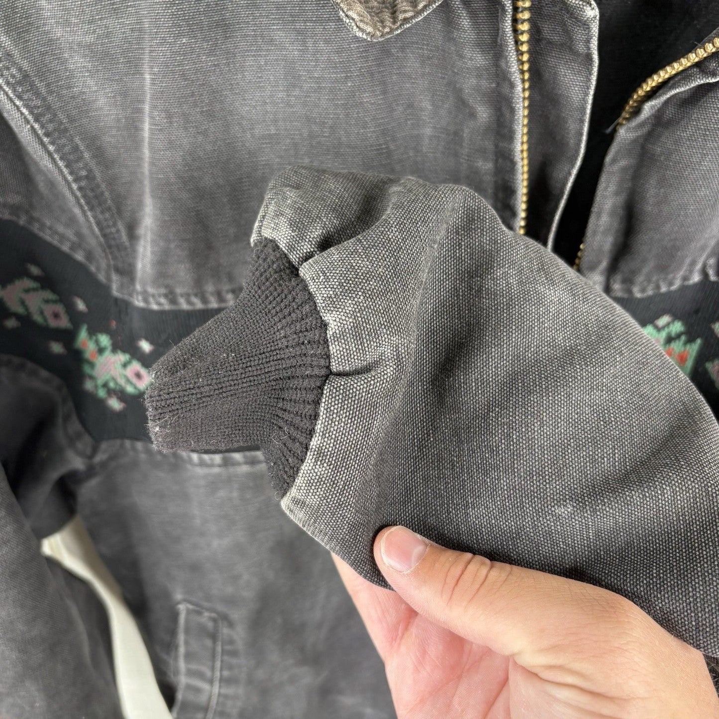 Vintage Carhartt Quilted Santa Fe Southwest Jacket “Black Aztec” JQ0405