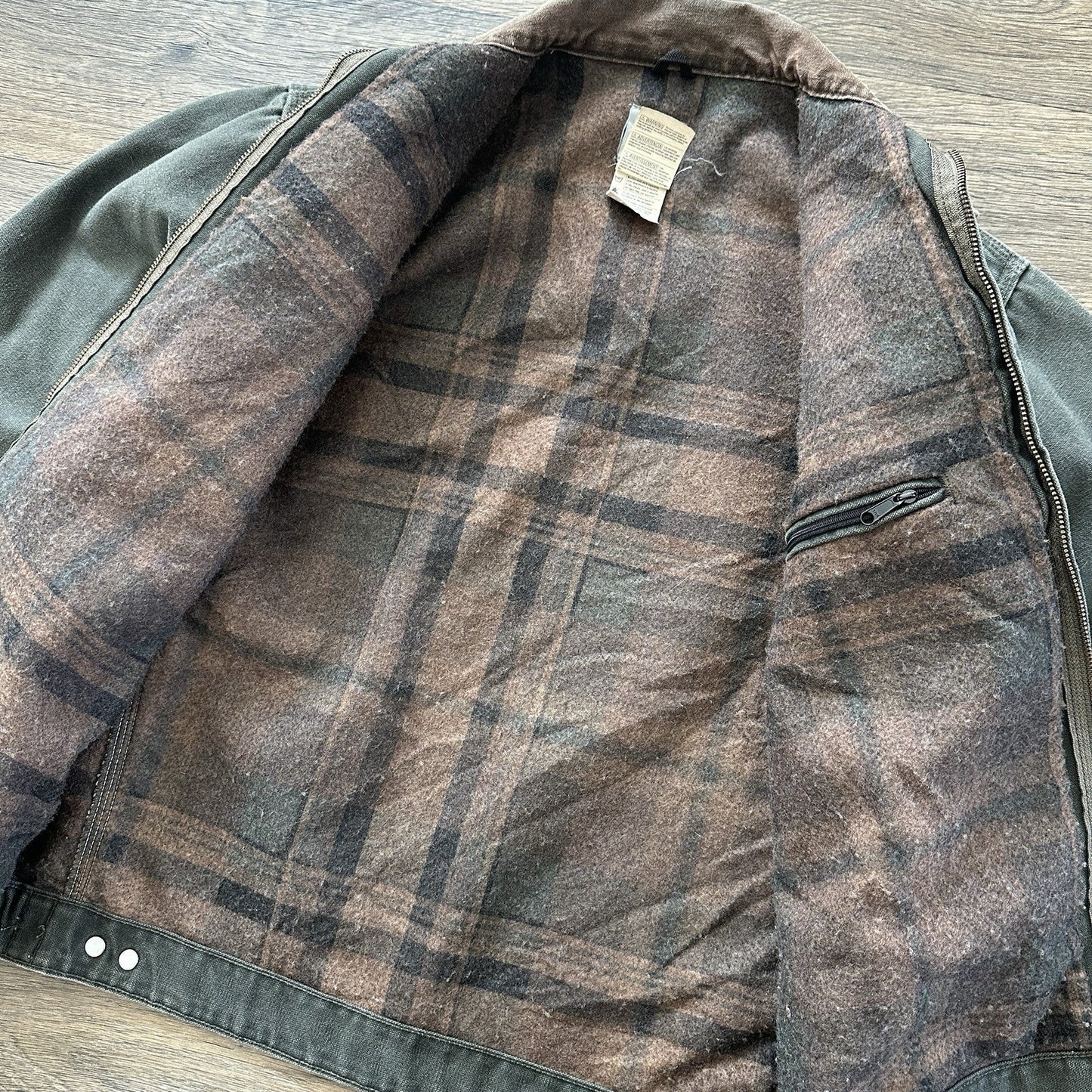 Carhartt J97 MOS Detroit Jacket Medium Moss Green Blanket Lined Duck Vintage