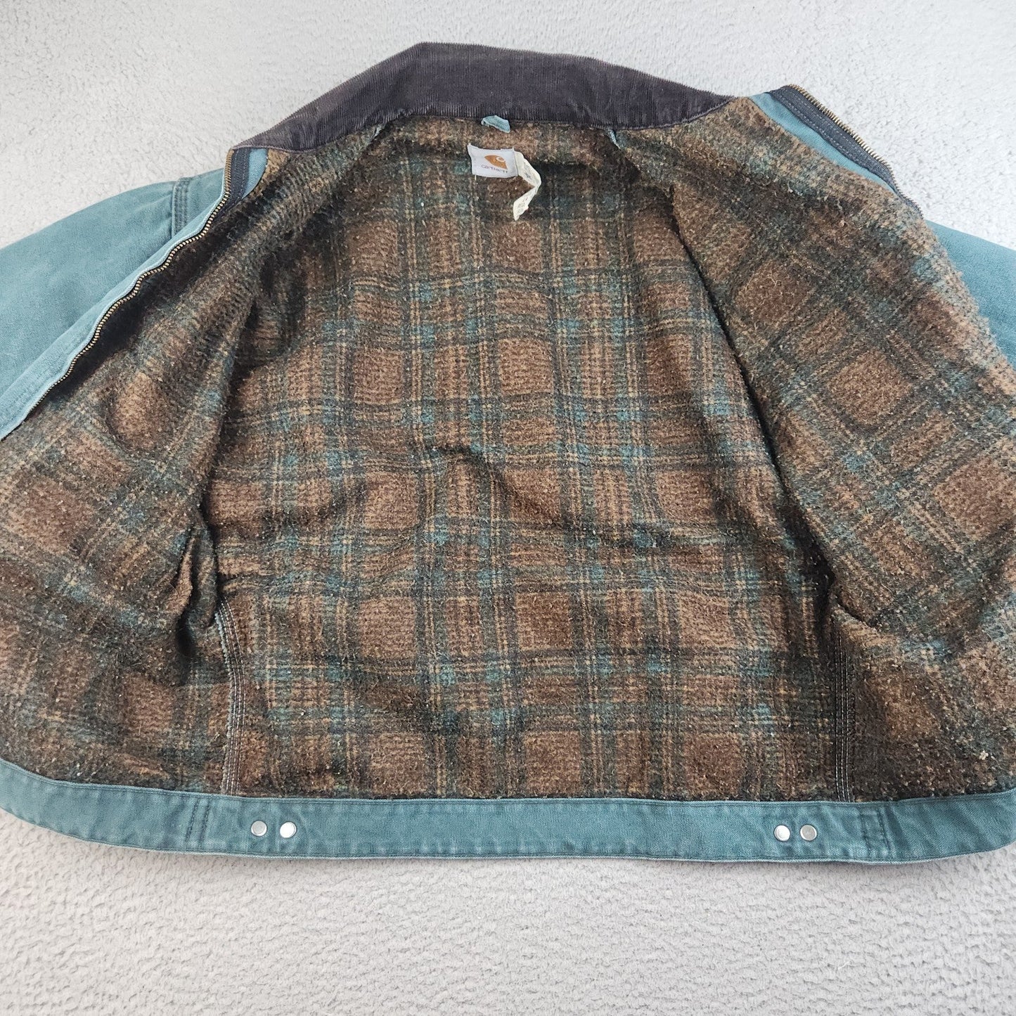 VTG Carhartt Detroit Jacket J43 HTG Hunter Green Large Regular USA Union 1998