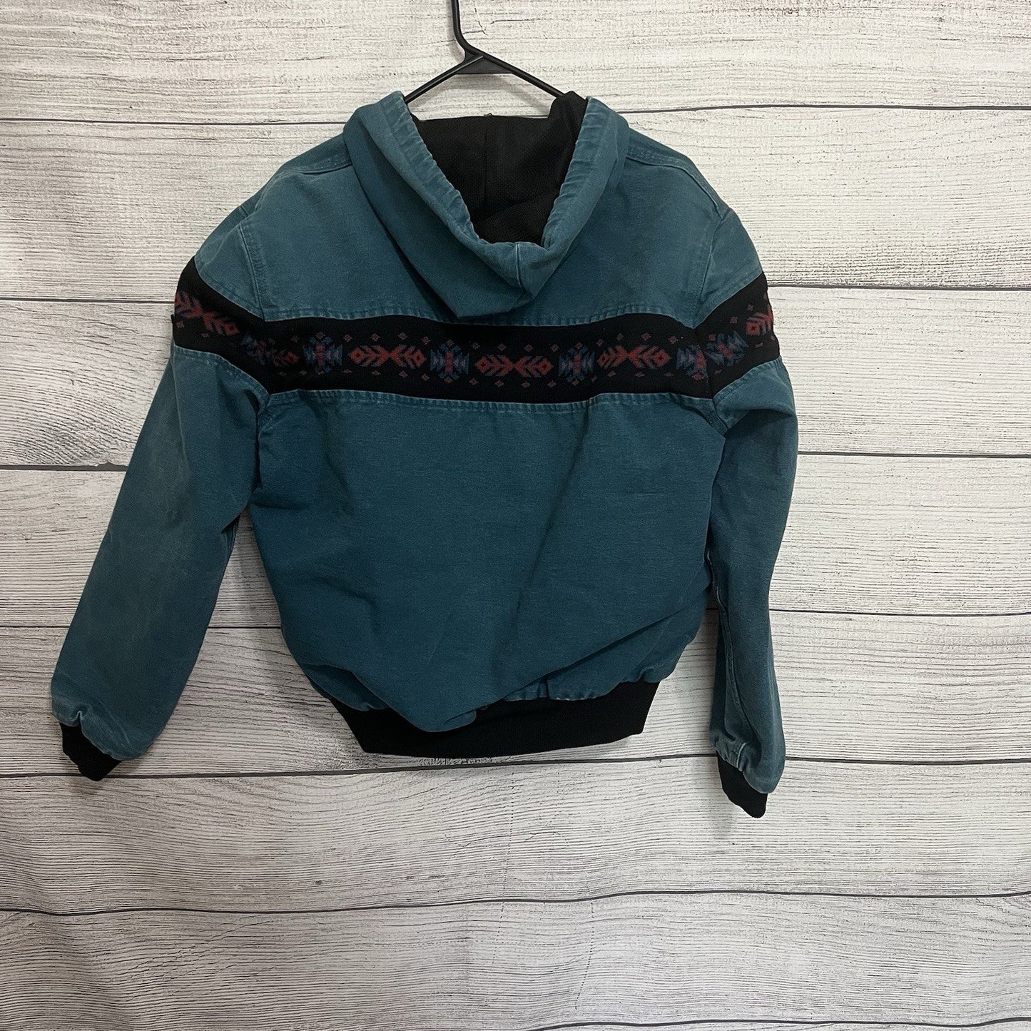 Vintage Carhartt Aztec Santa Fe Jacket Size Medium Teal JQ041 Faded Rare Lined