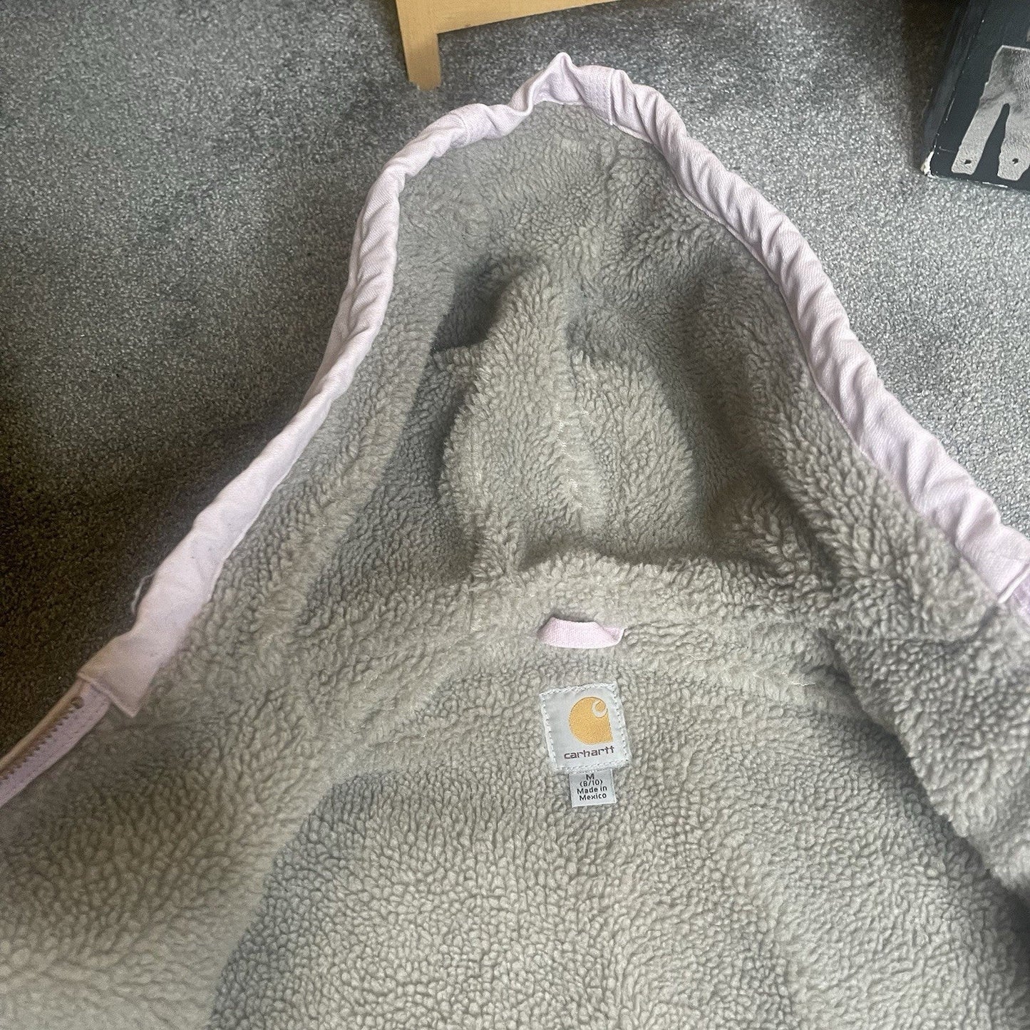 Carhartt Women’s M Medium Light Pink Violet Sherpa Lined Hooded Jacket Uncommon