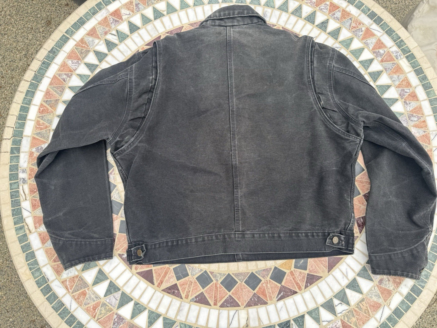VTG Carhartt JU1005 Large Unlined Black Chore Jacket ~ blk detroit l coat