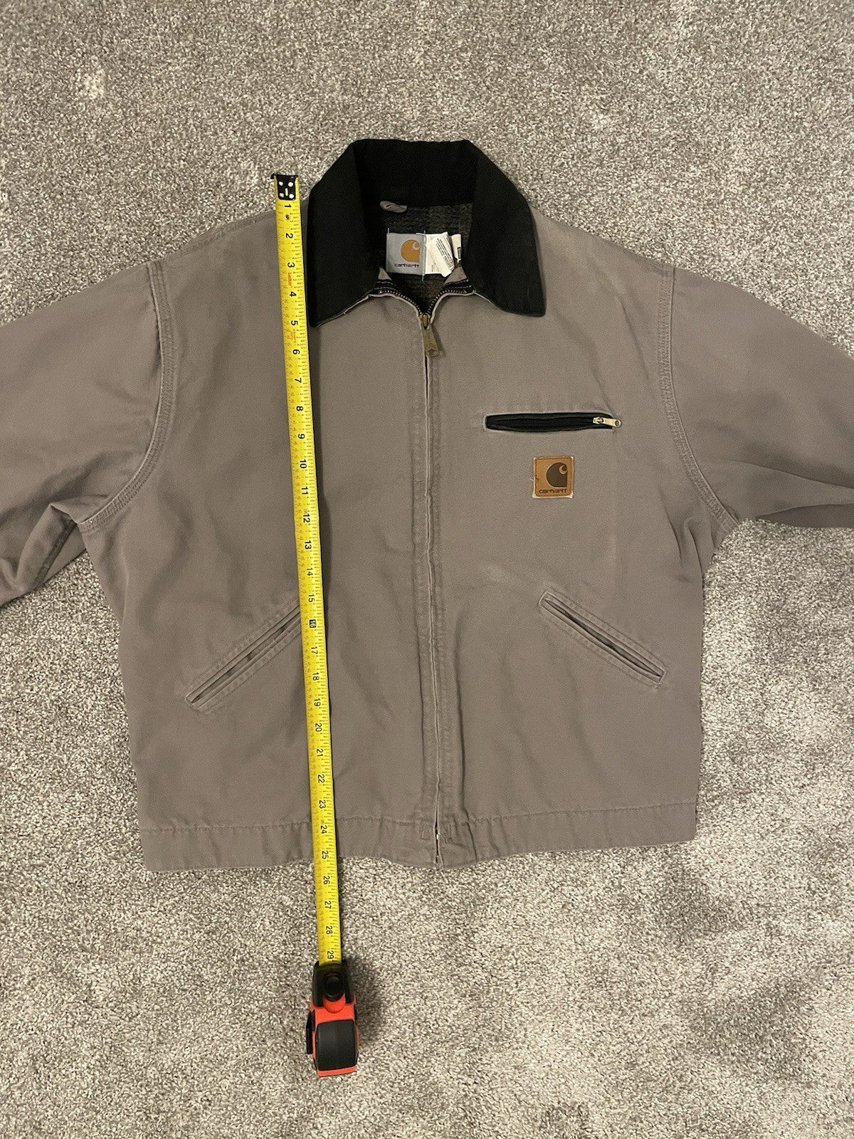 Carhartt Vintage Cement Grey Detroit Jacket J76 CMT Washed Sandstone Duck Large