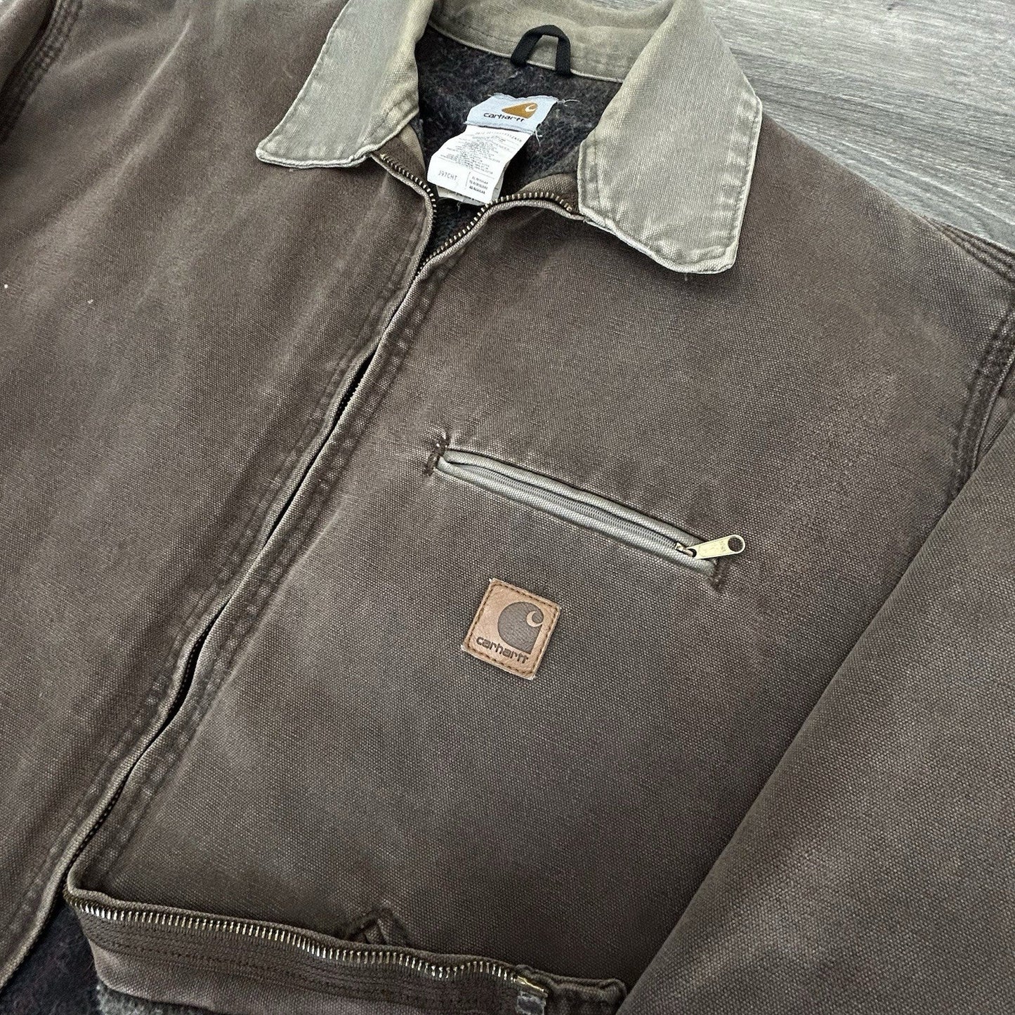 Vintage Carhartt Detroit Jacket Mens XL Blanket Lined J97 CHT Chestnut Brown USA