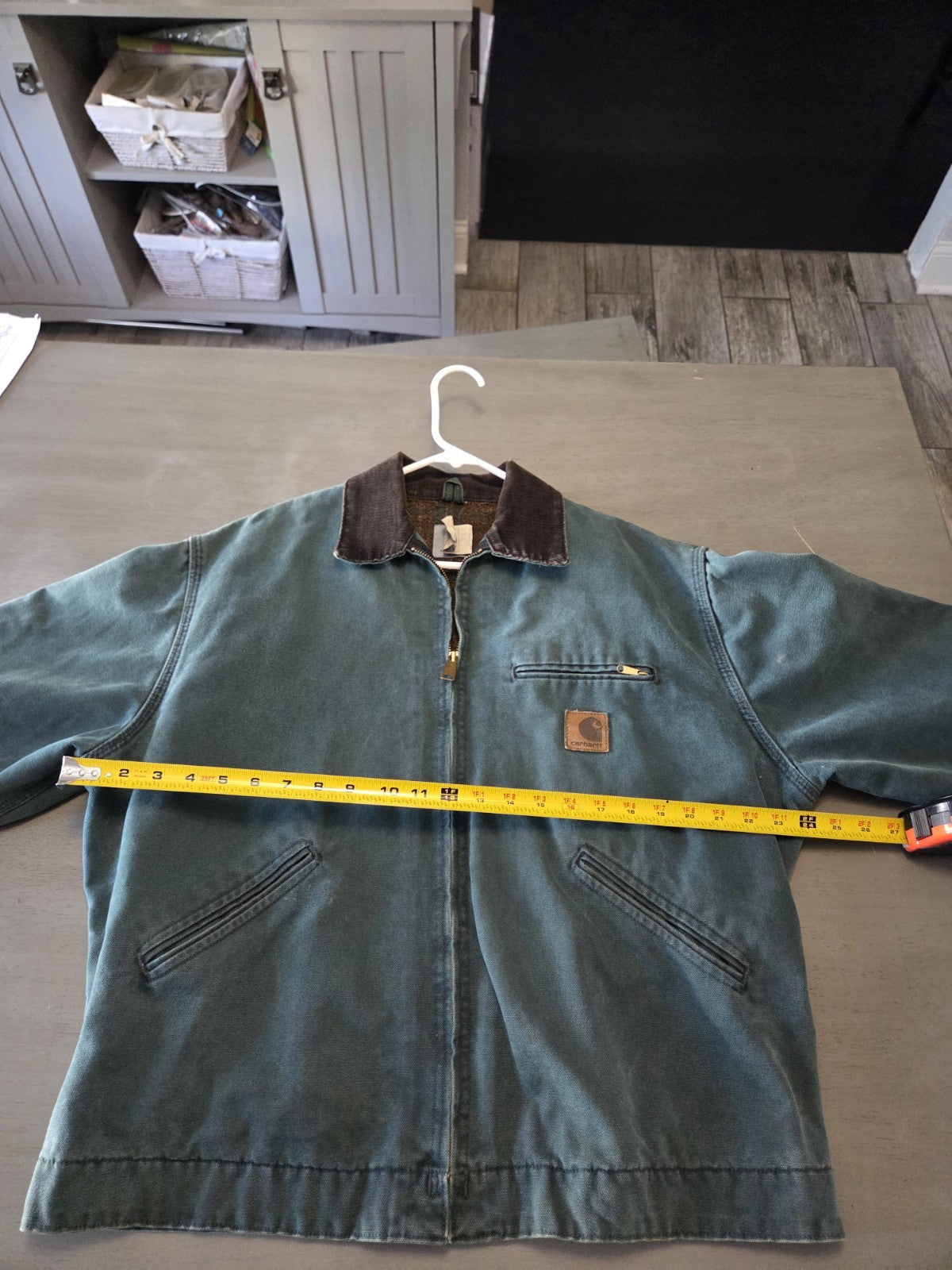 Vintage Carhartt Detroit Jacket J43 HTG Mens L Green Plaid Lined Y2K
