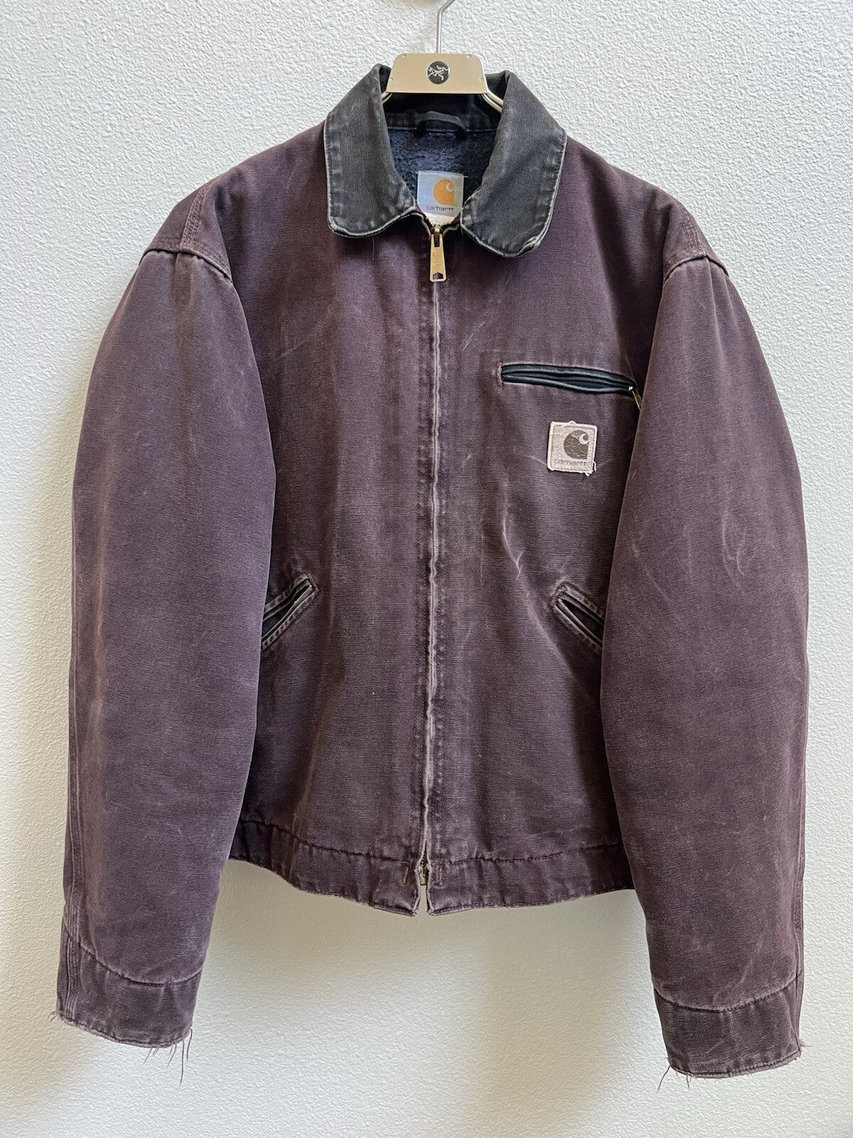 Vintage 2000 Carhartt Detroit Jacket J97 BRG Burgundy Size Large Blanket Lined
