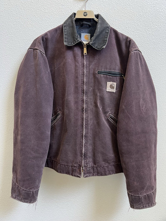Vintage 2000 Carhartt Detroit Jacket J97 BRG Burgundy Size Large Blanket Lined